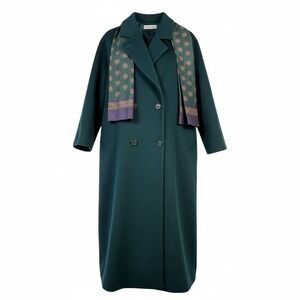Forecaster Of Boston Wool Trench Overcoat Emerald Green‎ Size 14 Classic Preppy